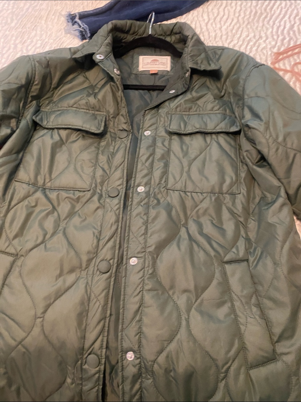 Women’s Quilted Field Jacket in Olive Green - Lightweight Military Style